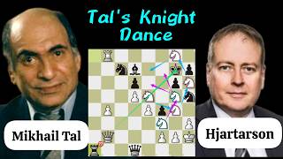 Tals Knight Dance Stunning 5Move Checkmate Against Hjartarson  Reykjavik 1987 [upl. by Yebba233]