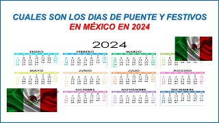 Días de Puente y Festivos en México 2024 [upl. by Annayek]