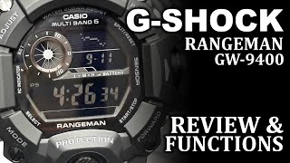 Gshock GW9400 Rangeman  Watch Review and Functions [upl. by Ailasor]