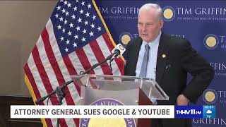 KHOG AG Tim Griffin Announces Lawsuit Against Google YouTube and Parent Company 09 30 2024 [upl. by Anidnamra]