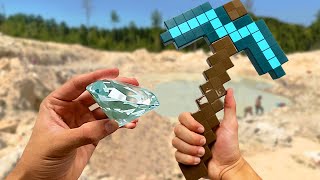 I mined a real diamond using ONLY a toy minecraft pickaxe [upl. by Finegan]