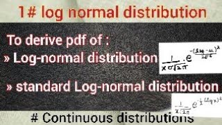 calculate probability density function of log normal distribution and standard log normal distributi [upl. by Bobbette611]