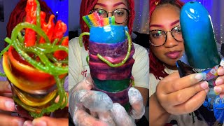 ASMR  Viral TikTok chamoy pickle kit compilation 🌈 [upl. by Gagnon]