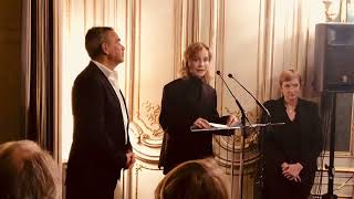 Isabelle Huppert élève Joël Chapron au rang dofficier des arts et lettres [upl. by Cresa773]