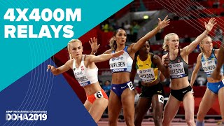 Mens and Womens 4x400m Relay Finals  World Athletics Championships Doha 2019 [upl. by Sessilu]