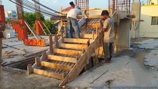 Amazing stair centering processকিভাবে সিঁড়ির ধাপ তৈরি করা হয়Dog legged stair centering technique [upl. by Banebrudge]