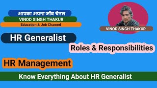 HR Generalist roles and responsibilities  Hr generalist Duties [upl. by Tengdin246]