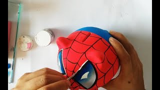 ALCANCÍA MARRANO SPIDERMAN  COMO PINTAR PASO A PASO  PIGGY BANk [upl. by Keener]