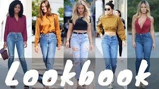 Latest High Waisted Jeans Outfit Ideas for Spring 2018 Lookbook [upl. by Semyaj]