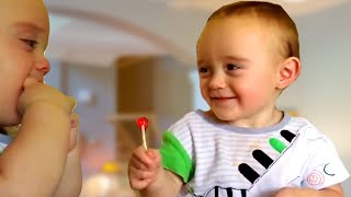 Twin Babies Fighting Over Lollipop 👶👶 🍭 Funny Babies  Kyoot 2022 [upl. by Aizitel419]