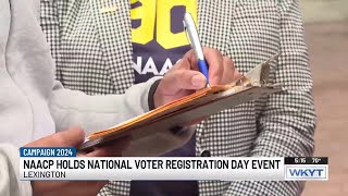 NAACP works to register voters on National Registration Day [upl. by Ihsakat590]