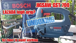 LAZADA UNBOXING  REVIEW BOSCH JIGSAW GST 700  BALCONY TABLE AND CHAIR [upl. by Saile]