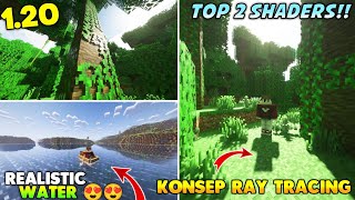 TOP 2 SHADERS MCPE 120 RENDER DRAGON MIRIP RTX Dan Ada Glowing Ore 😍 Shader Ultra Realistic No Lag [upl. by Megen370]