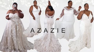 ONLINE WEDDING DRESS HAUL  PLUS SIZE TRY ON  UNDER 500 AZAZIE 2021 [upl. by Anirpas]