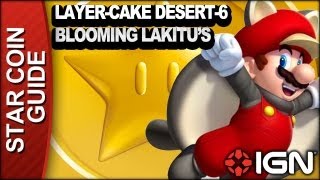 New Super Mario Bros U 3 Star Coin Walkthrough  LayerCake Desert6 Blooming Lakitus [upl. by Brader936]