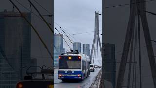 Škoda27Tr trolleybuses at Vanšu tilts 🇱🇻 [upl. by Macguiness5]