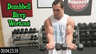 Intense 5 Minute Dumbbell Bicep Workout [upl. by Sheela]