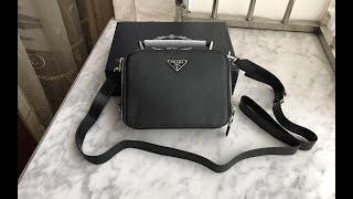 Prada Brique Saffiano Leather Bag Review [upl. by Ynaffi]