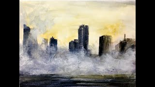 Fog in the City  Watercolor Painting  Aquarelle Demo  By Vamos [upl. by Notsuoh915]