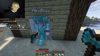 XQC MINECRAFT AND CHILLS WITH AIKOBLISS [upl. by Desirae983]