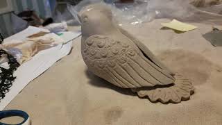 Pinch Pot Bird Sculpture  finished bird [upl. by Enerehs]