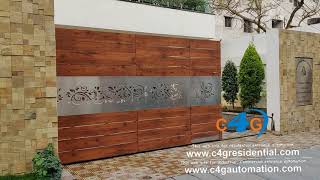 Latest Stainless Steel with Fundermax Wood Gate Designs  Automatic Sliding Gate India [upl. by Aysa360]