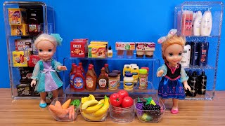 Grocery  Elsa amp Anna toddlers are shopping at the supermarket [upl. by Llen89]