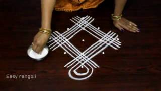 geethala muggulu with 5x1 dots  simple kolam designs  easy rangoli designs [upl. by Dede]