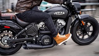 Indian Scout 2INTO1 Combat Shorty with Quite Baffle Version 1 Motorcycle Aftermarket Exhaust [upl. by Delphina665]