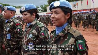 Nepalese peacekeepers receive the prestigious UN medal for their service and sacrifice [upl. by Eliades631]