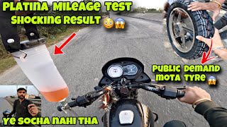 Bajaj Platina Mileage Test Mote Tyre Mein 😱😳  Unbelievable Mileage Result 😱  Public Demand ❤️ [upl. by Biddick]