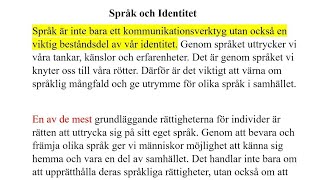 Debattartikel om Språk och Identitet  موضوع سويدي عن اللغة و الهوية [upl. by Lema]