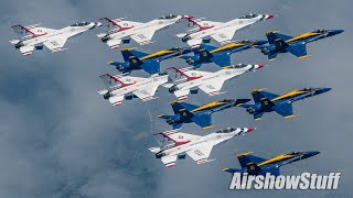 Blue Angels and Thunderbirds Fly Together Over New York City  Extended Compilation [upl. by Linden36]