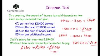 Income Tax  Corbettmaths [upl. by Stilwell158]