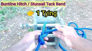 how to tie buntline hitchor stunsail tack bend rope knot tutorial indianropeknots [upl. by Oine]