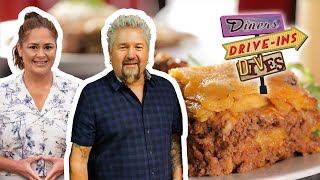 Guy Fieri and Antonia Lofaso Eat Pastellón de Amarillo  Diners DriveIns and Dives  Food Network [upl. by Cr650]