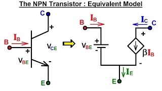 Electrical Engineering Ch 3 Circuit Analysis 33 of 37 NPN Transistor Equivalent Model [upl. by Kcirrej]