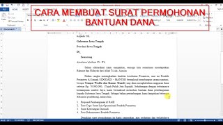 CARA MEMBUAT Surat Permohonan Bantuan Dana [upl. by Lea]