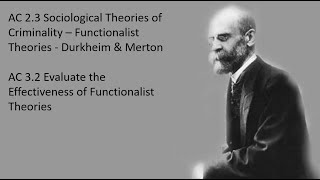 ACs 23 amp 32  Sociological Theories  Functionalism  Durkheim and Merton Updated 2022 [upl. by Wagstaff]