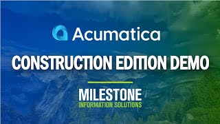 Acumatica Construction Edition Demo [upl. by Yracaz437]