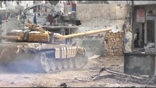 ᴴᴰ T72 Tank with GoPro™ get Hit in an Ambush in Darayya Syria ♦ subtitles ♦ [upl. by Winfrid]