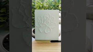 Flower Texture painting  3D white Flower texturedpainting plasterart diy [upl. by Yaner969]