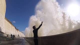 Storm Brian hits Newhaven and Brighton coast line [upl. by Kernan]