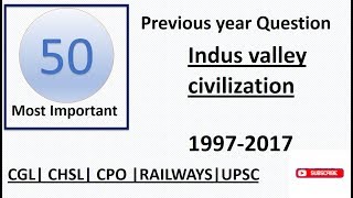 Most Important 50 Mcq of Indus Valley Civilisation  Lec 3 [upl. by Pippy]