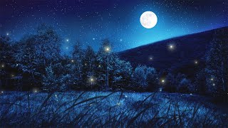 Relaxing Sleep Music and Night Nature Sounds Soft Crickets Beautiful Piano Fall Asleep [upl. by Hobbs]