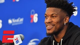 76ers wanting to win makes me smile  Jimmy Butler at introductory news conference  NBA 201819 [upl. by Hovey]