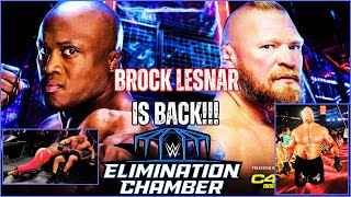 WWE Brock Lesnar VS Bobby Lashley Elimination Chamber BROCK IS BACK [upl. by Yrahcaz]