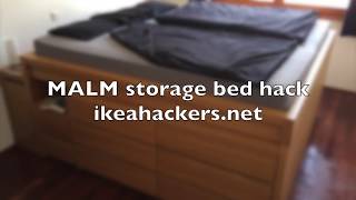 DIY storage bed  IKEA MALM hack [upl. by Naahs225]