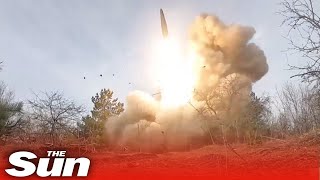 Russia deploys IskanderM missile launchers near Ukraine border [upl. by Burger186]