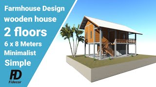 Make a Farmhouse Wooden Shack Design  Wooden House Design  9x6 Meters [upl. by Yahsat707]